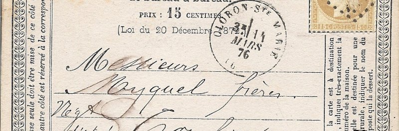 Oloron-Ste-Marie - carte postale de 1876 recto 